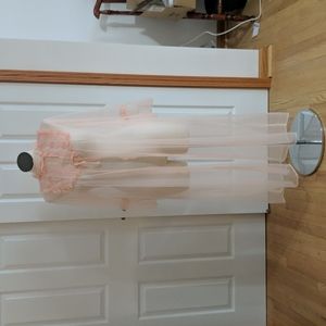 Vintage sheer robe peach with sweet embroidery